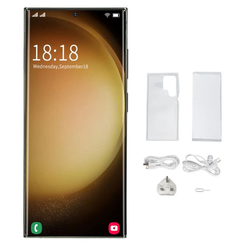 4G Smartphone with Stylus 6.8inch Incell HD Screen Dual SIM Dual Standby 13MP 24MP Camera Ultra Slim S23 Ultra Smartphone for Android 13.0 UK Plug Dark Green