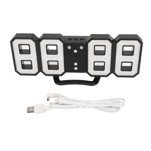 3D LED Digital Desktop Clock Dimmable Snooze Time Memory 12 24 Date Temperature LED Wall Clock