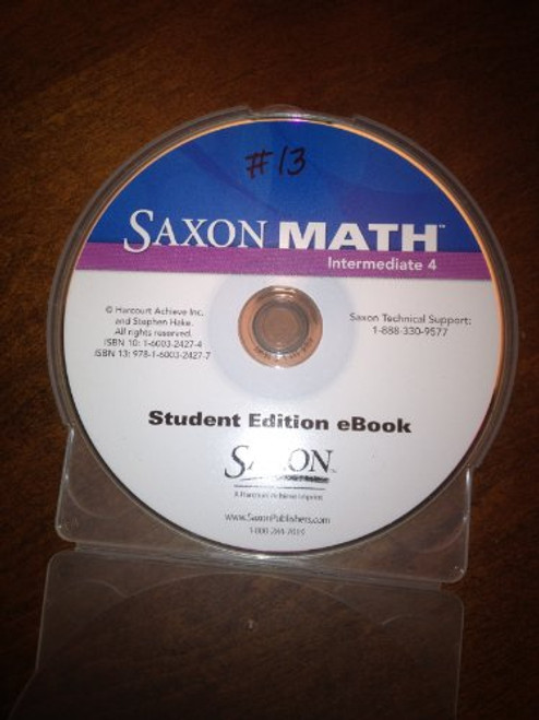 Saxon Math Intermediate 4: Student Edition eBook CD-ROM 2008