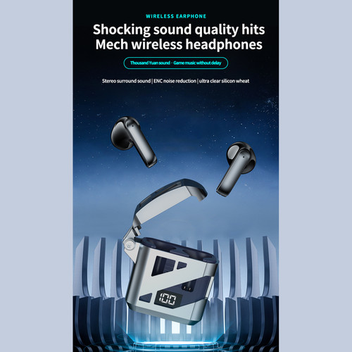 Cool mecha-style GT02 long-lasting best-selling semi-in-ear wireless BT headset