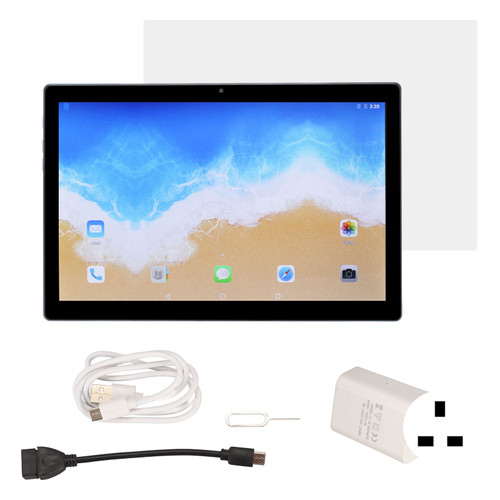 10.1 Inch Tablet HD Display 8GB RAM 128GB ROM Octa Core CPU Dual SIM Supported 2 Camera 6800mAh Blue Tablet 100‑240V UK Plug
