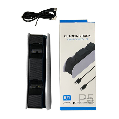 Controller Charging Station Smart Efficient Fast Dual Charging Dock with LED Indicator for PS5 Black White