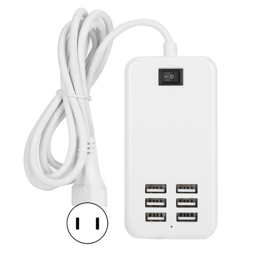 Charger Adapter 6 Port 30W USB Desktop Fast Charging Station Hub 100‑240VUS Plug