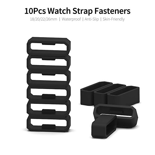10Pcs 22mm Silicone Replacement Secure Rings Watch Strap Fasteners Band Keepers Strap Loops Compatible with GARMIN Watch, White
