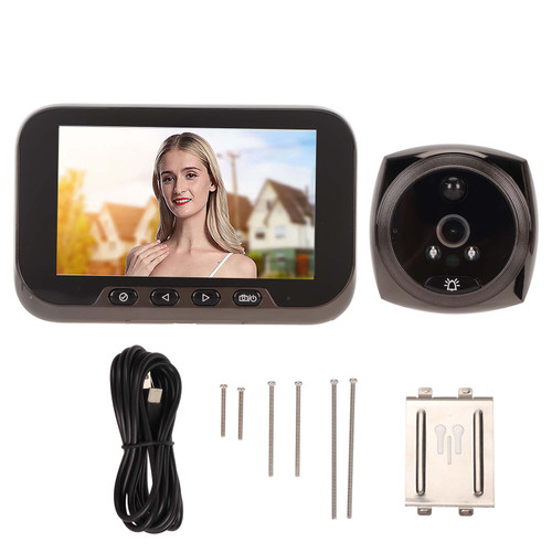 4.5in Smart Peephole Camera 1080P HD Digital Doorbell Video Viewer Mobile Detection Peephole Viewer with Night Vision