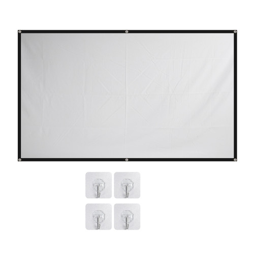 Projector Screen 16 : 9 High Density HD Projector Screen Portable Easy Installation Projector Screen for Home Theater Outdoors Camping 60 Inch