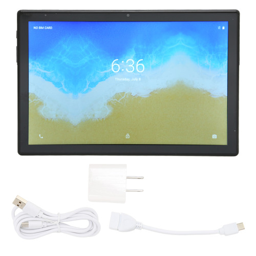 Tablet PC 10.1in 4G RAM 128G ROM Bluetooth 5.0 8 Core CPU WIFI 5G Dual Band 7000mah Battery for Android 11 Tablet 100‑240V Silver US Plug