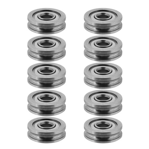 10 Pcs Metal U groove Sealed Guide Wheel Pulley Rail Ball Bearing U604ZZ 4 * 13 * 4mm
