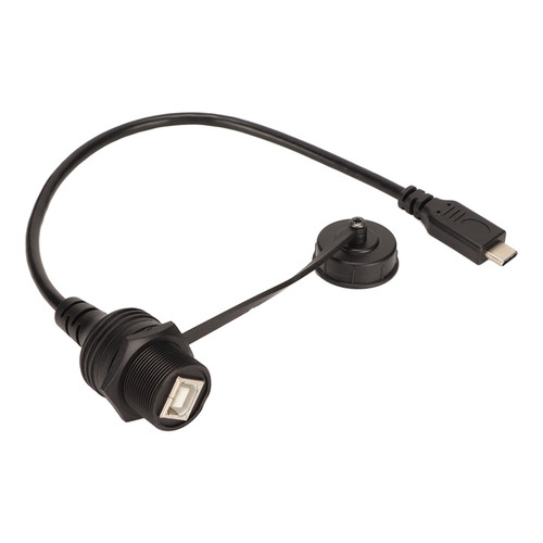 Type C to USB B Cable Waterproof Embedded Installation Extension Cable for Printers Cars Ships Yachts Dashboards