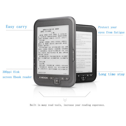 High-clear Ink Screen Ereader Devices Ebook Reader  Double RAM  Rich Functions  Music Playback  Freely Adjustable Fonts 1024*768 Targeting Computer and Network Users
