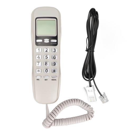 KXT333CID Corded Wall Phone Multifunction Retro Wall Mountable Telephone with LCD Display for Hotel Home Office(White )