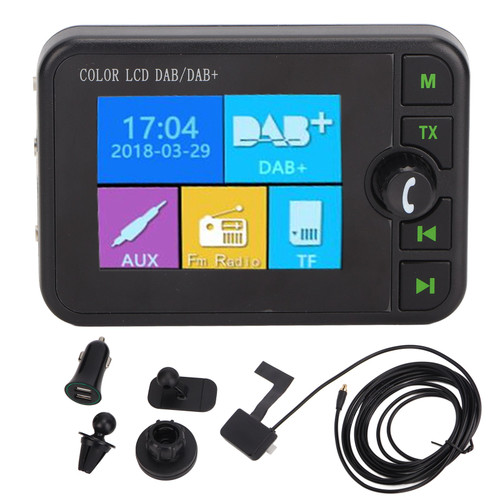 Car Bluetooth Digital Receiver DAB DAB+ FM Bluetooth Handsfree 2.4inch Colour LCD Display 3.5mm Jack Digital Car Radio