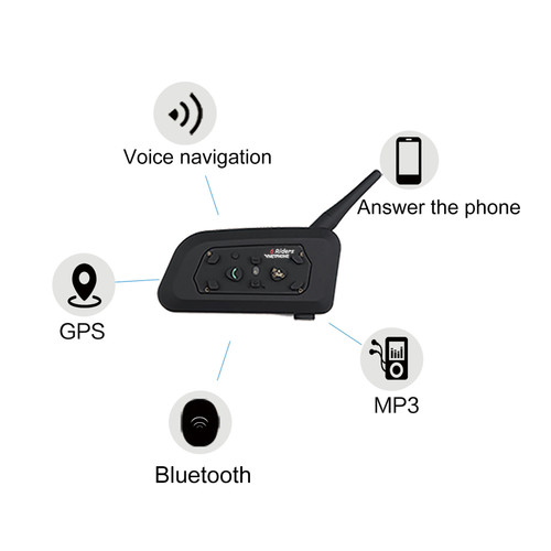 VNETPHONE V6 Motorcycle Helmet Bluetooth 5.0 Headset,Intercom Communication System Full Duplex Riding Real-Time BT Intercom Waterproof