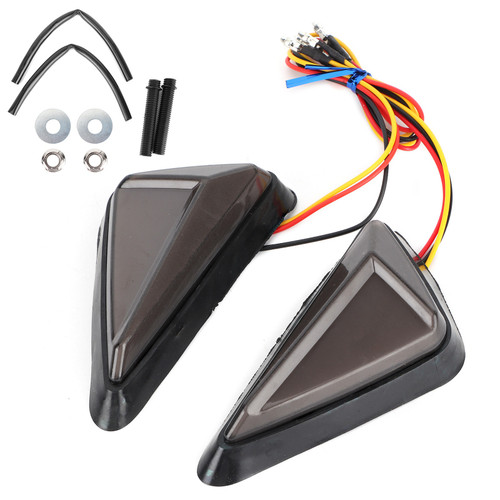 2Pcs Universal L Shape Triangular LED Indicator Motorcycle Turn Signal Lamp Riding Lightswhite yellow