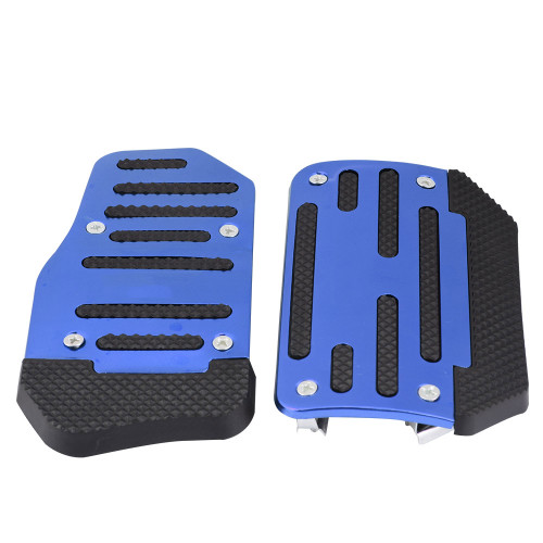 Alloy Nonslip Accelerator Pad Cover Brake Pedal Cover for Automatic Vehicles AT Car (Blue)