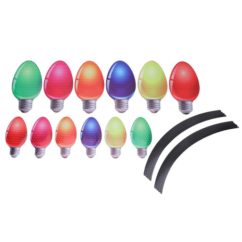 14PCS Bulb Lights Magnets Stickers Colorful Christmas Bulb Lights Magnet Decal for Car Refrigerator