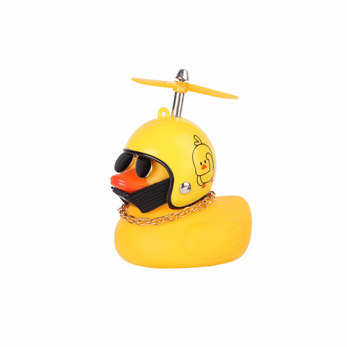 Silicone Yellow Duck Toy with Propeller Helmet Car Interior Ornament Dashboard Decoration AccessoriesType 5 Double Sided Tape