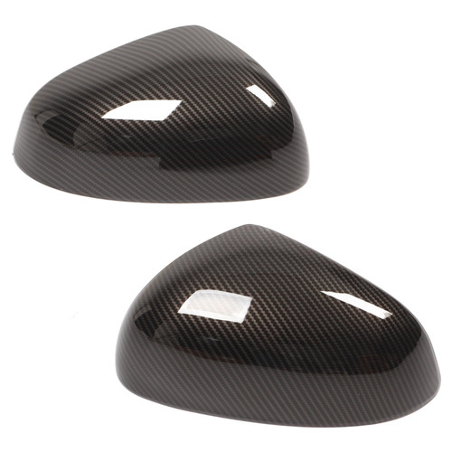 Exterior Rear View Mirror Protective Cover Carbon Fiber Style Replacement for Smart Fortwo C453 A453 2016‑2021