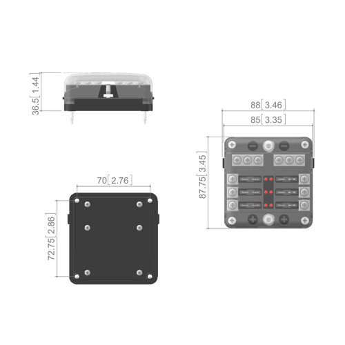 Universal 12 Ways Fuse Block Car Fuse Holder With Negative Electrode Vehicle Fuse Box Auto Fuse Connector Box With LED Light