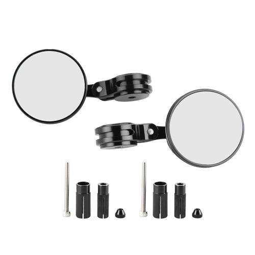CNC Aluminum Handlebar Rearview Mirrors Anti Glare Blue Glass for Motorcycle Modification