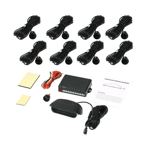 Rear Parking Sensor Kit Digital Display 3 Voice Level Control Cars Parking Assistance Kit with 8 Parking Sensors