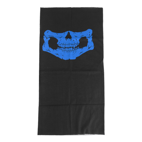 2Pcs Skull Face Cover Neck Scarf Neckerchief Seamless for Cycling Motorcycle RidingBlue