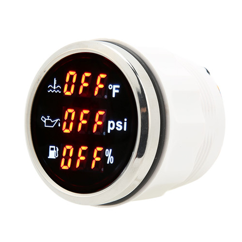 3 In 1 Digital Oil Volume Pressure Water Temperature Gauge 52mm 9‑32V Marine Gauge for RV Ship Boat Car Motorcycle