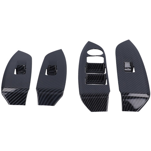4PCS Window Switch Panel Cover Carbon Fiber Replacement for Mazda CX‑3 CX3 2016‑2021