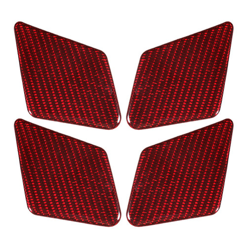 4pcs Carbon Fiber Interior Door Bowl Trim Decor Fit for Mercedes C Class E Class W212 W204 Red