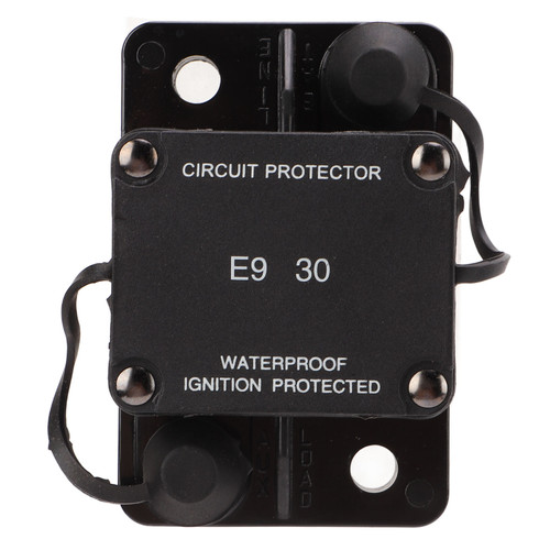 Automatic Reset Circuit Breaker 32V 30A 1/4in Stud IP67 Protection Fireproof for Trucks Buses RVs Battery