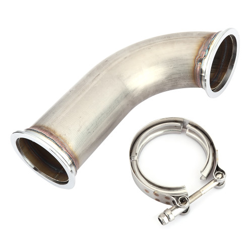 Universal 3inch 90° V Band with Clamp Pipe Short Leg Stainless Steel Downpipe
