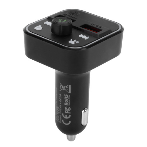 12-24V Bluetooth Car FM Transmitter MP3 Player QC3.0 Fast Charging RGB LED Backlit Voice Control for Google Assistant
