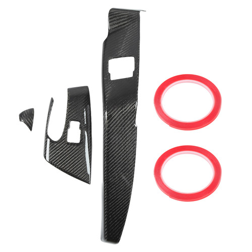 Carbon Fiber Window Lift Switch Panel Cover Trim Power Window Switch Bezel Replacement for Corvette C7 LHD 2014‑2019