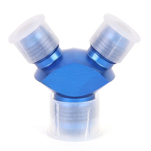 Y Block Male Flare Fitting Adapter 2X AN6 a Male to AN6 6 AN Male Blue