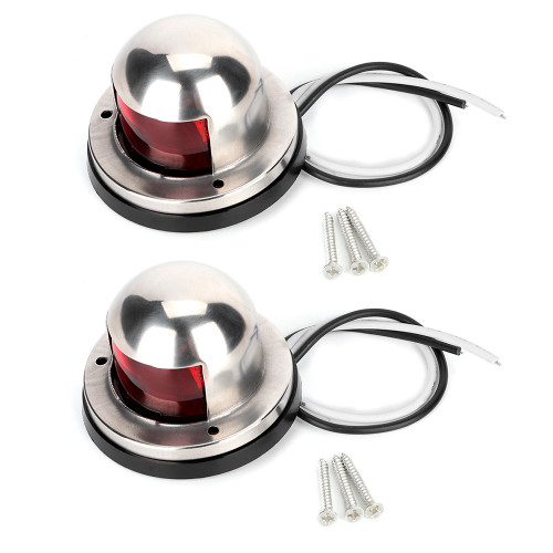2pcs Lighting 12V LED Side Car Boat Navigation Signal Light Lamp 8 Beads (Red)
