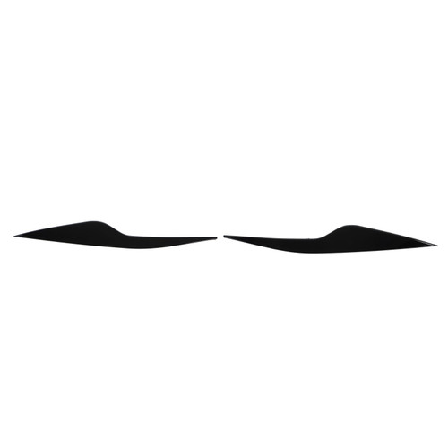 2 Pcs Headlight Eyebrow Front Left Right Light Eyelid Trim Cover Replacement for Ford Focus MK2 2008‑2011 Glossy Black