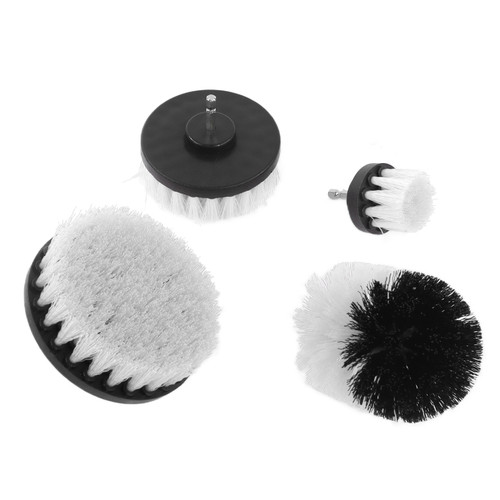 4pcs Drill Brushes Attachments Set Power Scrubber Cleaning Tool for Car Truck Motorcycle White