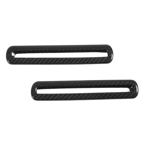 Pair Car Door AC Outlet Cover Dry Carbon Fiber Interior Replacement for Dodge Challenger 2015‑2021