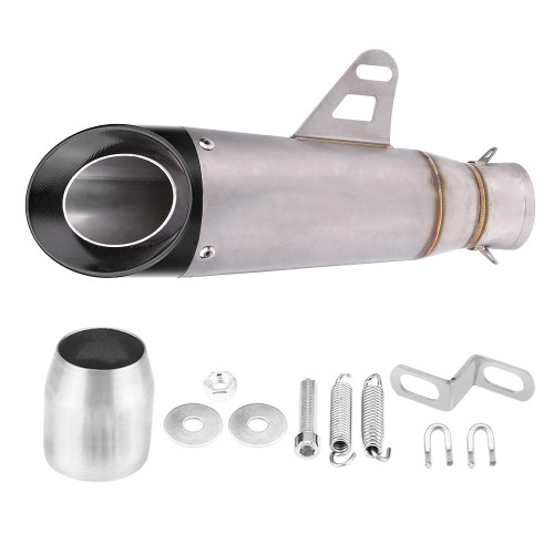 Stainless Steel Universal Motorcycle Exhaust Muffler Tail Pipe Tailpipe Tip Titanium Color