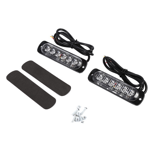 2pcs 12V 6 LED Car Truck Emergency Warning Strobe Light Hazard Flashing Lamp Blue Color