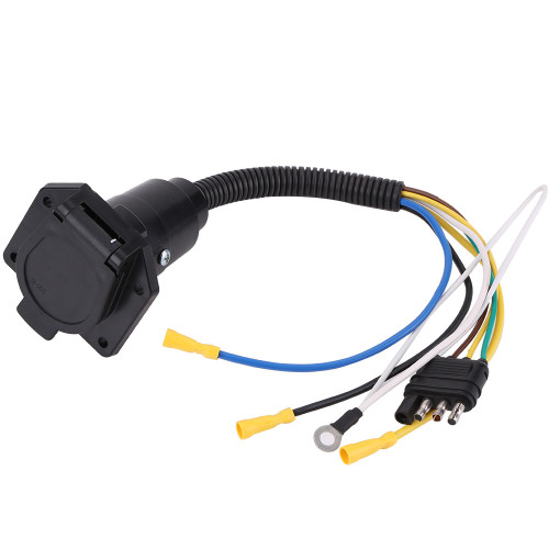 6-24V 4 to 7 Way Trailer Flat Adapter Socket Plug Converter Wire Connector for Caravan Towbar