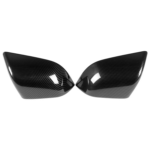 2Pcs Carbon Fiber Door Rearview Mirror Cover Trim Moulding Fit for Tesla Model 3 2018-2019