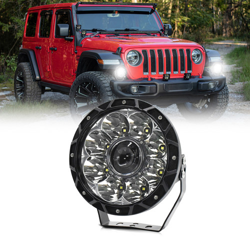 LED Work Light 6000K 200W 7inch Car Round Work Light Driving Lights IP68 Waterproof Spot Lights for Truck, Motorcycles, SUVs, ATVs, Boats White Light