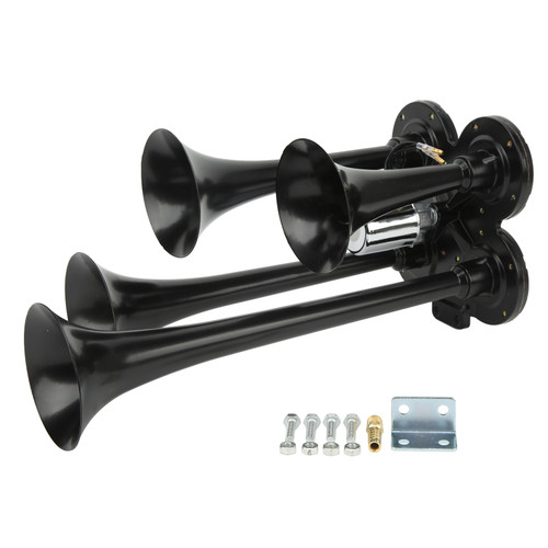 4 Trumpets Air Compressor Horn 150DB 12V Super Loud Universal Fit for Cars Trucks Boats Trains