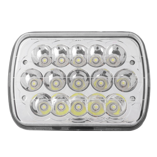 Universal 7in Work Light Square 15LED 45W Driving Lamp 6500K Waterproof for Truck ATV UTV SUV