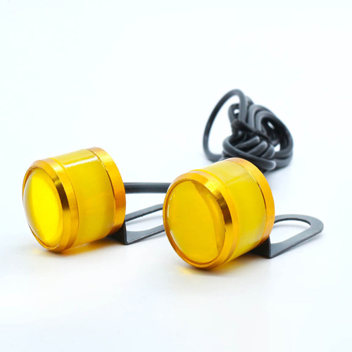 Motorcycle LED Strobe Light Aluminum Alloy 12V 2W Flash Warning Brake Lamp for ModificationYellow