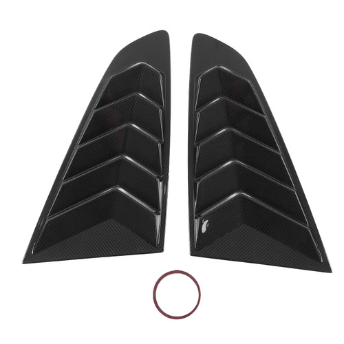 2pcs Rear Side Window Louver Carbon Fiber Windshield Sun Shade Cover Car Adaptations Replacement for Mustang 2015‑2021Type B