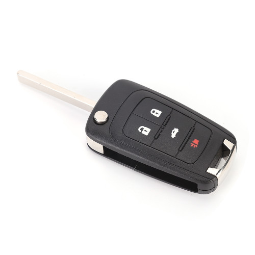 Car 4 Button Flip Remote Key Fob Case Shell Cover Black Replacement Fit for CHEVROLET