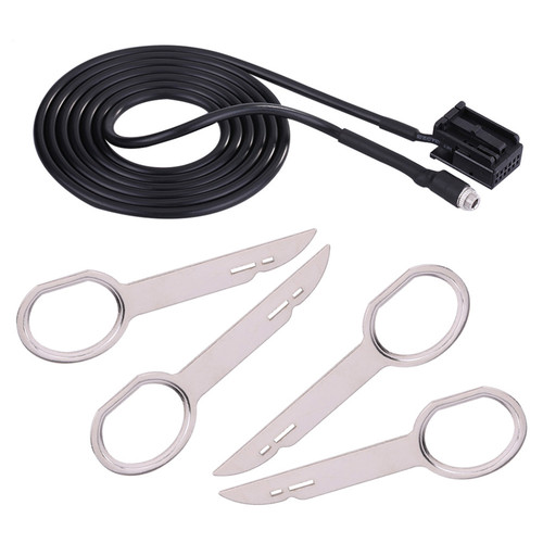 Car 6000 CD Audio Female AUX Input Adapter Cable for Ford Focus Mondeo with Removal Tool Keys