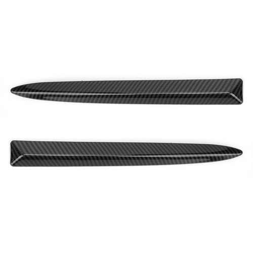 Pair Front Bumper Upper Trim Carbon Fiber Style 735455041 Replacement for FIAT 500 2007‑2015